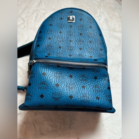 MCM Handbags - MCM blue Leather Backpack with studs brand new with tag